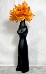 Happy Cat Riesling Matte Black Wine Bottle EMPTY Halloween Cat Decor