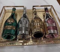 ACE OF SPADES Armand de Brignac 4 Empty Champagne Bottles Green Pink Silver Gold