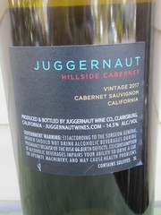 Large JUGGERNAUT WINE CO Dark Green 300cl/3L BOTTLE 2017 Hillside Cabernet 19&Prime;