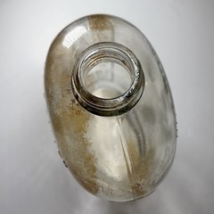 Vintage Clear Glass Half Gallon Bottle Embossed Grape Vine Leaf Design Flask Jug