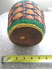 Vintage Viresa Scoubidou Colorful Wine Bottle Plastic Woven Spain 60-70s