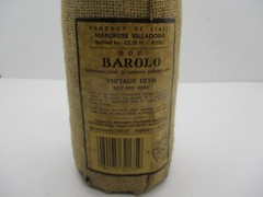 Vintage 1978 Barolo Wine Bottle Wrapped in Burlap Empty