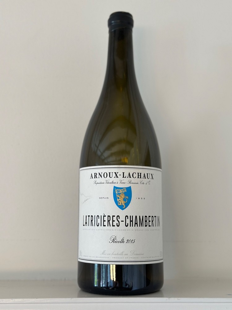 Rare empty wine bottle, Arnoux-Lachaux, Latriciéres-Chambertin, 2015, Magnum