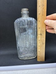 Antique Bottle Collectible Ambrose & Company Port Wine Bottle Ribbed Glass