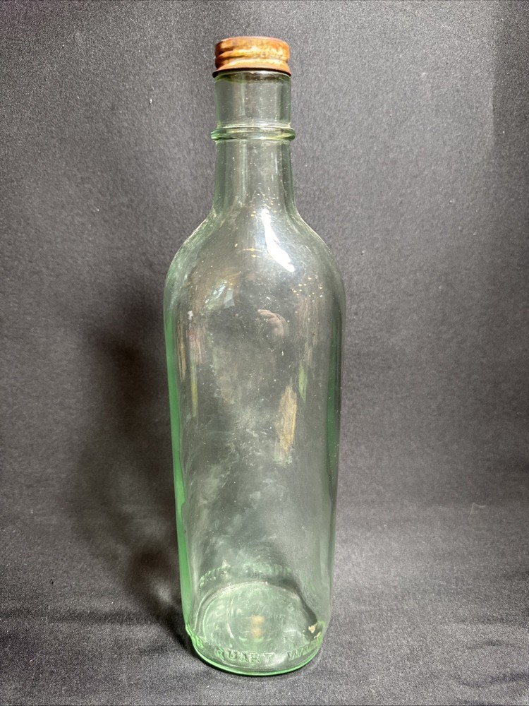 Vintage Petri Light Green 4/5 qt. 11.25” Wine Bottle with Metal Cap