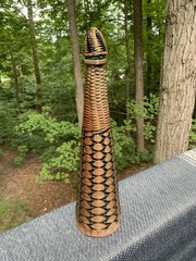 Vintage Plastic Wicker Wrapped Wine Bottle Decoration