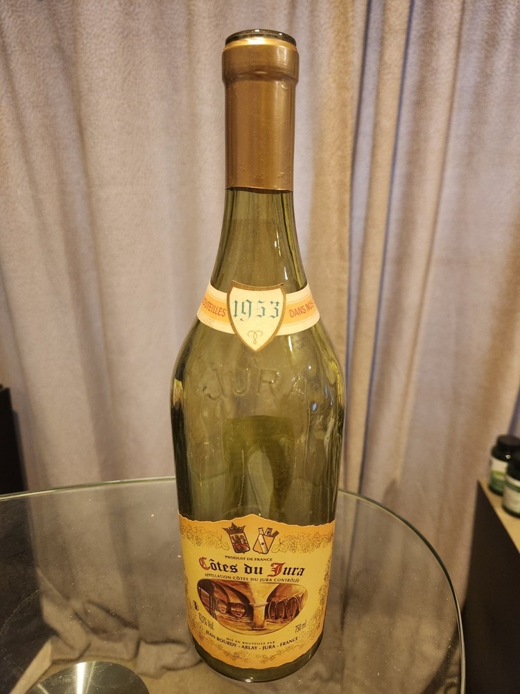 Rare Empty antique 1953 Cotes du Jura bottle