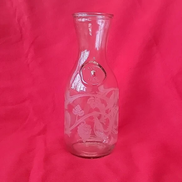 Etched Clear Glass 9 3/4&Prime; Paul Masson Wine Carafe Norman Kosarin