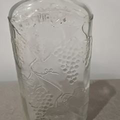 Garretts American Wines Bottle Clear Glass Embossed Antique 