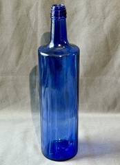 Cobalt Blue Glass Wine Bottle Ribbed Skyy 1 L Craft Home Brew 12&Prime; Clean!