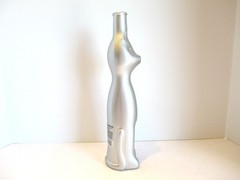 2015 Reinhessen Silver Happy Cat Riesling Glass Wine Painted Empty Bottle 500 ml