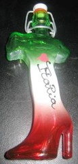 Italy I love Italia Small 18sm height Empty Bottle of The Map Sue Grappa