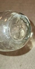 Vintage Clear Glass Blown Wine Bottle Funky Botom 16.5 Inches Tall