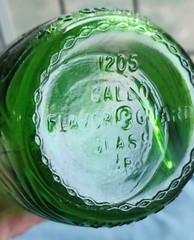 Vintage Gallo Emerald Green Swirled Glass Wine Bottle MCM Textured 1205