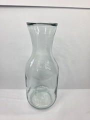 Vintage Paul Masson 9 3/4 Clear Glass Carafe Since 1852 Decanter Pitcher