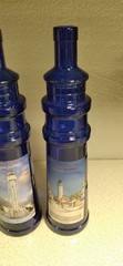2 Lautenbach&rsquo;s Orchard Country Empty Door County Lighthouse Shaped Wine Bottle
