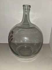 Antique French Blown Glass Gallon MERLOT Bottle Wine Large 13” See Discription