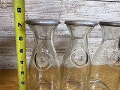 Lot Of 3 Paul Masson The California Carafe Glass Wine Carafes Empty 1852 W/ Lids
