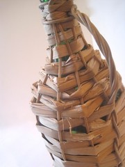 VTG 3 LITER LTR~RETSINA~STRAW WICKER COVERED GREEK WINE BOTTLE GREEN GLASS 1960