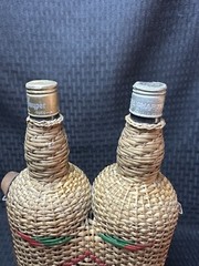 Vintage Double Wicker-Wrapped Wine Bottles Demijohn (Empty Bottles)