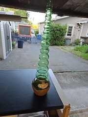 Vintage Giant 3L Green Glass Bessi Chianti Wine Bottle 30&Prime; Tall 1969 Vintage