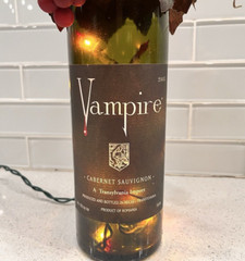 Vampire Wine Bottle with Red Tipped lights Grapes Leaves – UNIQUE & COOL!