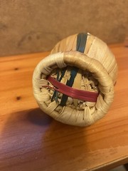 VINTAGE CLASSICO Bertolli CHIANTI EMPTY ITALY WINE BOTTLE Raffia Wrapped-7 1/2&Prime;