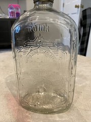 Vintage One Half Gallon Owens-Illinois Clear Glass Wine Embossed Quality Control