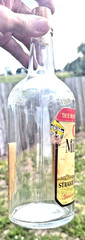 RARE ANTIQUE ORIGINAL  » G $ W MILL FARM  » WHISKEY PAPER LABEL BOTTLE!!