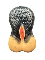 Caldas Da Rainha Portugal Antique 50s Wine Bottle HANDPAINTED Erotic Shaped Art