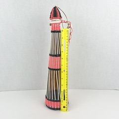 Vintage Spanish Barware Plastic Wicker Wrapped Wine Bottle 15” Decanter