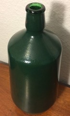 Vintage J M Da Fonseca Azeitao Green Painted Glass Bottle, Unique, Collectible
