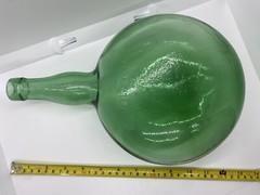 Vintage BOLLA BREVETTATA GREEN GLASS WINE BOTTLE 12”x8”x3.5”