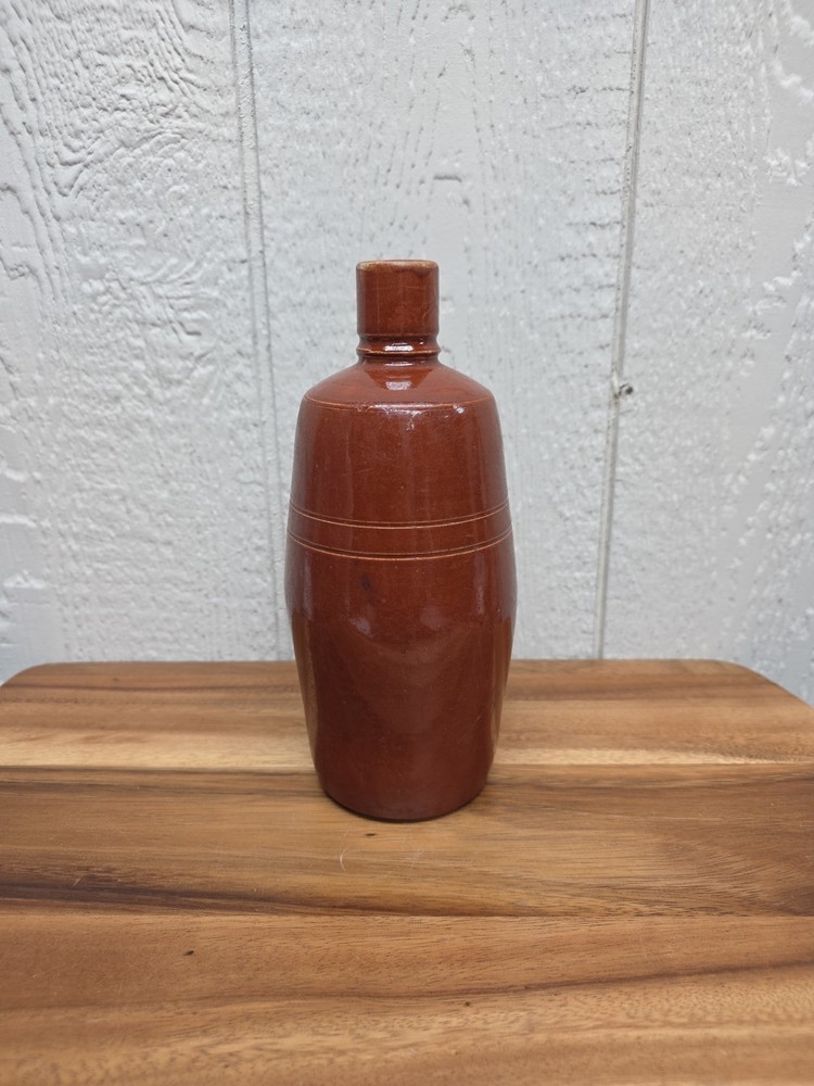Vintage Lancers Wine Bottle Red/Brown Stoneware Jug 9&Prime; Portugal EUC!