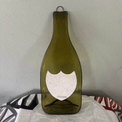 Cuvée Don Perignon 1978 Heat Flattened Green Bottle Tray Trivet Wall Art