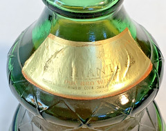 Vintage Rare Chianti Wine Bottle Decanter Lantern Oil Lamp Amber Green Glass 15&Prime;