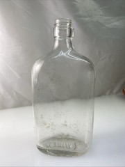 Antique Wine Liquor Bottle Clear Pint Owens-illinois Glass Co. Embossed Base