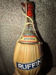 Vintage 1972 I.L. Ruffino Chianti Straw-Covered Wine Bottle