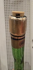 VTG 32&Prime; GREEN GLASS CHIANTI ITALY BOTTLE KNEELING WOMAN