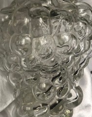 9 Vintage Clear Glass Grape Bunch Bottle W/Lid Made Turkey Holds one cup liquid
