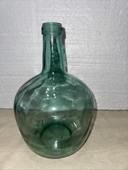 Large Aque Glass Ayelense Demijohn Wine Bottle 12” Vintage(J2)