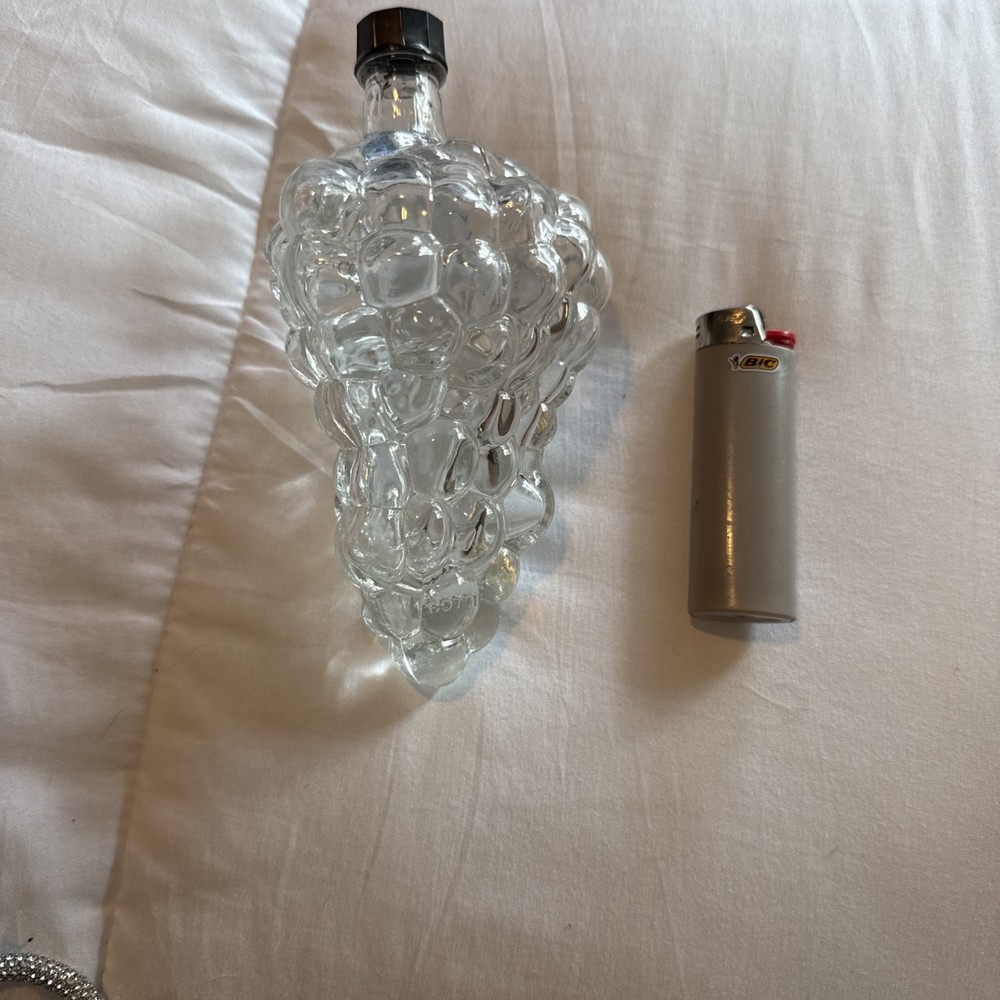 Vintage Glass Grape Cluster Bottle Collectible Wine Novelty Made in Turkey