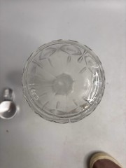 Clear Leaded Cut Crystal Diamond Pattern Decanter & Stopper