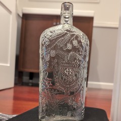 Vintage GARRETT’S American Wines Embossed Clear Glass Bottle 10.25 In. Flask