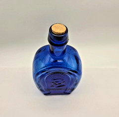 Vintage Cobalt Blue Horseshoe Bottle Thomas Jefferson James Madison 6-1/2&Prime; cork