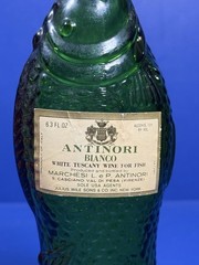 Vintage ANTINORI BIANCO White Tuscany Italy Fish Shaped Green Wine Bottle w/ Cap
