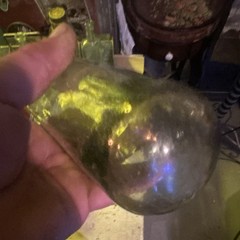 Clear Glass Wine Bottle Collectible Modern Long Neck Decorative- round bottom!