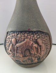 Georgian Ceramic Clay Wine Bottle/Decanter Vessel-3D Design with Handle