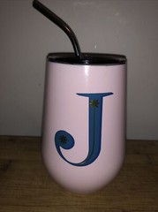 stainless steel Cute wine tumbler with lid 12oz