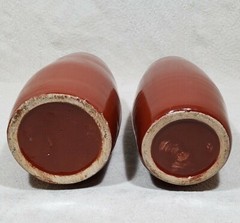 GERMANY STONEWARE EMPTY WINE BEER BOTTLE DECANTER GLAZE BROWN LOT OF 2 VTG RETRO